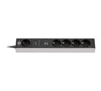 Brennenstuhl Multipresa 5 prese + USB con interruttore 1,5 m angolata Nero-Grigio IP20