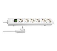 Brennenstuhl Ciabatta Comfort-Line Plus, 6 prese, connettori piatti, cavo 2 m, bianco