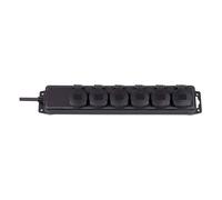 Brennenstuhl, Presa multipla con 6 prese tipo F 2m IP44, Nero