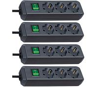 Brennenstuhl - Presa multipla Eco-Line con interruttore 3 prese cavo 5 m Schwarz | 4er Set