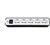 Brennenstuhl, Presa multipla Ecolor 5 prese 1,5 m nero/bianco *IT*