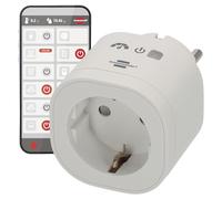 Brennenstuhl Presa Smart Schuko con Monitoraggio Consumo - Presa WiFi Intelligente Compatibile Alexa,Google Home e Matter - Smart Plug Temporizzata con Controllo Vocale e Remoto - Bianca