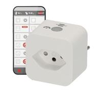 Brennenstuhl Presa Smart Svizzera con Monitoraggio Consumo - Presa WiFi Intelligente Compatibile Alexa,Google Home e Matter - Smart Plug Temporizzata con Controllo Vocale e Remoto - Bianca