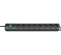Brennenstuhl Primera-Line - Ciabatta elettrica con 8 prese, con interruttore e cavo da 2 m, colore: Nero