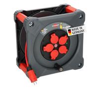 Brennenstuhl Professional KA 5110 5 IP44 avvolgicavo da cantiere (cavo BQ da 50 m in rosso, 5 prese di sicurezza, uso in cantiere e uso esterno permanente, Made in Germany)