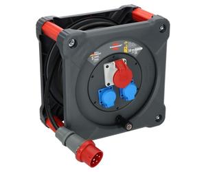 Brennenstuhl Professional KD 3200 C1 - Avvolgicavo da cantiere, con spina CEE, presa CEE e 2 prese con messa a terra (cavo da 30 m in nero, uso esterno permanente, prodotto in Germania)
