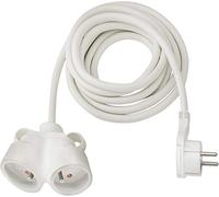 Brennenstuhl Prolunga 3 m di cavo con spina piatta e presa doppia (uso interno) 1161821223 bianco