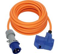 Brennenstuhl Prolunga da campeggio con spina CEE e giunto ad angolo retto, inclusa presa di sicurezza con indicatore di tensione LED (10 m, 230 V/16 A, per uso esterno, Made in Germany)