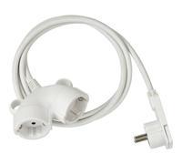 Brennenstuhl Quality Plastic Extension Cable with Flat Plug (Flat Extension Cable for Indoor use with 10 m Cable, Power Extension Cable with Double Socket, 2 Way Extension Cable) White