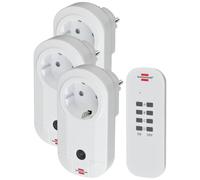 Brennenstuhl RC CE1 3001 - Set di 3 prese radio (con trasmettitore manuale e elevata protezione da contatto), colore: Bianco