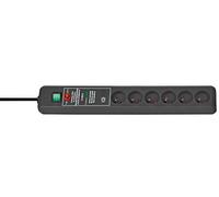 Brennenstuhl - 1159541376 Secure-tec, Power Distribution Unit, 6 Sockets Type E, 3m, Black, With Switch And Surge Protection. Number Of Sockets: 6 (be