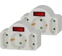 Brennenstuhl Set di 2 adattatori per presa a 3 prese con interruttore