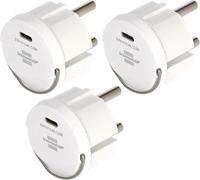 Brennenstuhl Set di 3 adattatori USB C (caricatore USB da inserire in un nido di presa, 2,4 A, compatibile con prese IP44 e avvolgicavo di Brennenstuhl) (USB C, 3 pezzi)