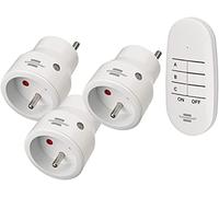 Brennenstuhl Set di 3 mini prese telecomandate programmabili con telecomando Comfort-Line, bianco (uso interno con telecomando) 1507071