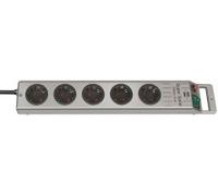 EL SOLID 5 - Presa multipla, Super-Solid, 5 vie, 2,5 m, argento