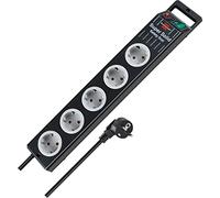 Brennenstuhl Super-Solid Line Multipresa 5 prese nera/grigio chiaro con interruttore, 1153380115