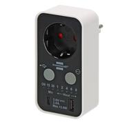 Brennenstuhl Timer digitale con conto alla rovescia USB A e USB C (presa timer per interni, conto alla rovescia regolabile in 7 livelli, con maggiore protezione touch)
