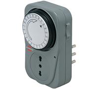 Brennenstuhl, Timer meccanico MZ 20, programmatore con timer economico con programma di 24 ore, colore: grigio
