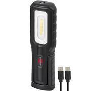 Brennenstuhl Torcia LED ricaricabile HL 701 A/LED da lavoro per esterni IP54 (700+100lm, cavo di ricarica USB C incluso, durata fino a 10 ore, luce di ispezione con magneti e gancio)