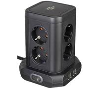 BRE 1153560000 - Torre di prese, 8 vie, 4x USB, interruttore, 2 m