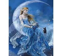 Brennora Kit Punto Croce Prestampato ragazza della luna 11CT Ricamo Kit Punto Croce Arte Adatto A Principianti per La Decorazione Domestica 40x50cm