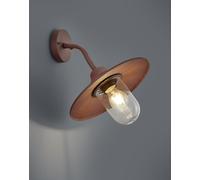 BRENTA APPLIQUE DA ESTERNO DOWN FUSIONE DI ALLUMINIO VERNICIATA EFFETTO RUGGINE CON DIFFUSORE VETRO TRASPARENTE IP44 H.35CM ATTACCO E27