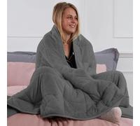 Brentfords Coperta ponderata in Pile per Adulti, Pesante, alleviare Stress, per Letto King Size, 125 x 200 cm, Grigio Antracite, Rivestimento: 100% Poliestere, 150 x 200cm, 8kg(17lb)