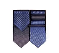 BRERA 67-3 Pezzi Cravatta Uomo elegante + 3 Pezzi fazzoletto da taschino uomo, Set uomo con confezione regalo, Cravatte e Pochette Classiche