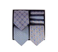 BRERA 67-3 Pezzi Cravatta Uomo elegante + 3 Pezzi fazzoletto da taschino uomo, Set uomo con confezione regalo, Cravatte e Pochette Classiche Taglia Unica