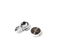 BRERA 67 - Copribottoni Camicia Uomo con Iniziali, Copri Bottoni Gioiello Personalizzabili, Copribottone polso argento con Lettera, Accessori eleganti per polsini, Idea Regalo Uomo