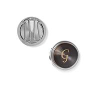 BRERA 67 - Copribottoni Camicia Uomo con Iniziali, Copri Bottoni Gioiello Personalizzabili, Copribottone polso argento con Lettera, Accessori eleganti per polsini, Idea Regalo Uomo