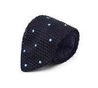 BRERA 67 Cravatta Uomo Blu Pois Azzurro Elegante | Cravattino per Completo 150x7 | Cravatte Slim per Vestito da Cerimonia e per Abiti da Lavoro