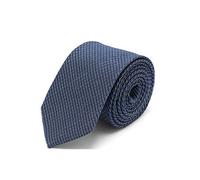 BRERA 67 Cravatta Uomo Elegante in Lana e Seta Blu Microfantasia | Cravattino per Completo 148x8 | Cravatte Slim per Vestito da Cerimonia e per Abiti da Lavoro