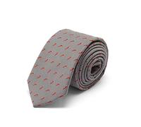 BRERA 67 Cravatta Uomo Elegante in Lana e Seta Grigio Cornetto | Cravattino per Completo 148x8 | Cravatte Slim per Vestito da Cerimonia e per Abiti da Lavoro