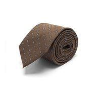 BRERA 67 Cravatta Uomo Elegante in Lana e Seta Marrone Cachemere | Cravattino per Completo 148x8 | Cravatte Slim per Vestito da Cerimonia e per Abiti da Lavoro
