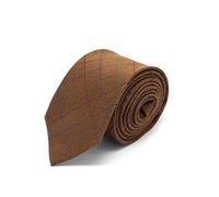 BRERA 67 Cravatta Uomo Elegante in Lana e Seta Marrone Rombi | Cravattino per Completo 148x8 | Cravatte Slim per Vestito da Cerimonia e per Abiti da Lavoro