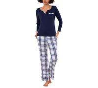 Bresdk Pigiama Donna Invernale Lungo Due Pezzi Scollo a V