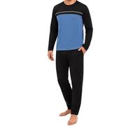 Bresdk Pigiama Uomo Invernale Cotone Lungo Manica Lunghe e Lunga Pantaloni | Pigiami uomo invernali due pezzi, Leggero, Collo Rotondo， a righe, tasche e coulisse, tasche laterali, S-3XL