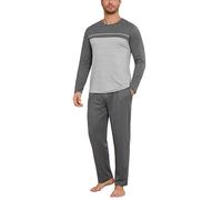 Bresdk Pigiama Uomo Invernale Cotone Lungo Manica Lunghe e Lunga Pantaloni | Pigiami uomo invernali due pezzi, Leggero, Collo Rotondo， a righe, tasche e coulisse, tasche laterali, S-3XL