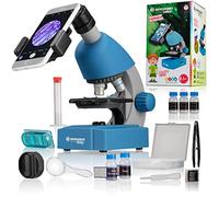 Bresser 8851300W X H000 Junior Microscopio Entry-Level 40-640 X con Illuminazione a LED a Luce Trasmessa e con 3 Lenti, Azzurro