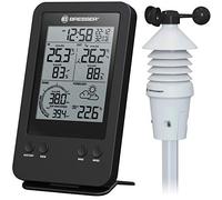 Bresser anemometro professionale 3 in 1 con base wireless portata 150 m | Velocità del vento, temperatura, umidità, previsione 24 h, allerta gelo, orologio DCF, allarme raffiche, memoria
