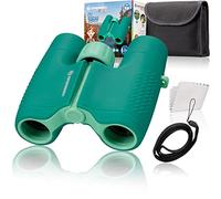BRESSER Binocolo per bambini 6 x 21 con robusto corpo in gomma e messa a fuoco centrale, con custodia da cintura e maniglia, verde (8810630B4K000)