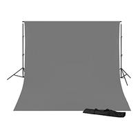 Bresser BR D23 sistema per fondali con telo grigio cotone 3 x 6 m