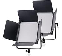 Bresser BR S100B PRO Kit doppio con 2 pannelli LED bicolore da 100 W | 2 pannelli LED, 9000 lm ciascuno, 3200 a 5600 K, CRI 95 plus, dimmer 10 a 100 percento, DMX, telecomando, borsa