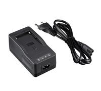 Bresser caricabatterie rapido per batterie NP F con indicatori LED 1800 mA | Per serie Sony L e batterie compatibili, indicatore carica a 4 livelli, spegnimento automatico, ingresso 100 a 240 V, 160 g