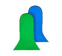 Bresser F001981 Fondale Richiudibile con Strascico BR-TR16 Verde/Blu 180 x 240+240