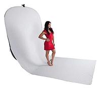 Bresser F002002 BR-TR11 Fondale Pieghevole Nero/Bianco con Strascico Bianco, 180 x 240+240 cm