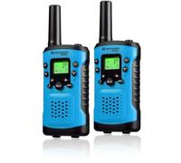 Bresser Junior Walkie Talkie bambini set da 2 portata 6 km VOX blu | 8 canali, 10 suonerie, torcia integrata, clip da cintura, display illuminato, volume regolabile, 8 batterie AAA incluse