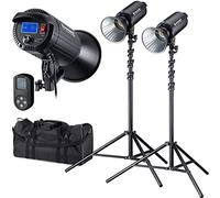 Bresser kit luci LED studio 2×200 W con luce diurna COB, attacco Bowens, 18500 lm, CRI 96, con stativi & borsa