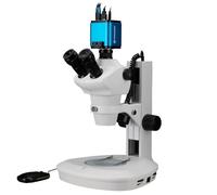 Bresser microscope trinoculaire zoom stéréo 8-50x éclairage LED réflexion transmission + caméra MicroCam PRO HDMI 5MP Full HD noir